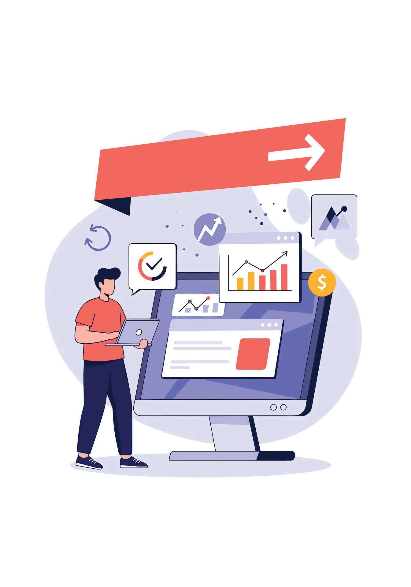 Analyse von Website-Daten und SEO-Kennzahlen am Computer